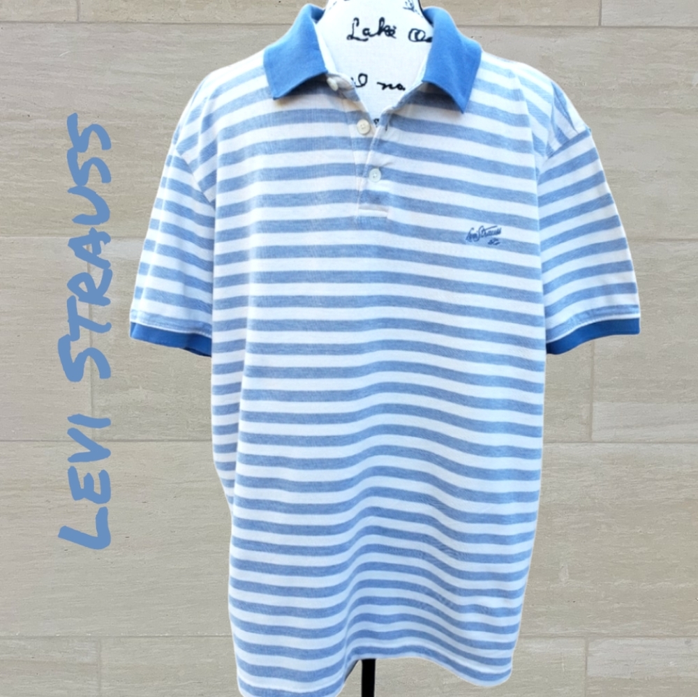 Levi Strauss Mens Blue & White Shirt